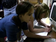 Amateur blonde is giving oralsex to a loving brunette