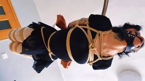 CC169 BONDAGE HOGTIE STRAPPADO TICKLING STRUGGLING BALLGAGGED FACE SLAPPING HUMILIATION