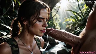 Sex with Lara Croft in a Cave, Multiple Creampies and Cum in Throat [AI Generated]