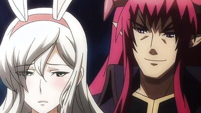 Big-titted anime babe gets roughly fucked and creamed by hung guys in handcuffs