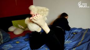 Foot and Trampling Powerless Teddy Bear