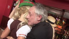Two huge tits blonde 20 year old sluts having foursome with government officials