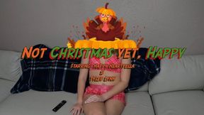 Not Christmas Yet, Happy! Starring: Happy Heartfella and Tyler Lynn - Tyler loves Thanksgiving but Christmas elf Happy thinks it's silly - Male Bondage Tape Bondage Tape Gag Femdom