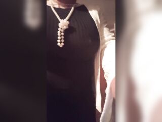 Crossdresser Male Showing off His Curves in Front of the Mirror