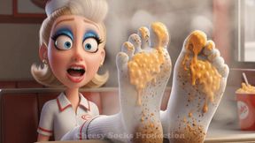 HOT CHEESY STINKY FASTFOOD SOCKS