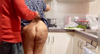 Romantic Indian Couple - Sexy Wife’s Night Wear Lifted Up, Ass Grabbed in the Kitchen