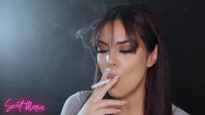 Sweet M - smoking with my mouth full of cum