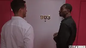 Taylor, a foxy blonde EXPERIENCED LADY, gets her cunt and mouth used by two