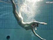 Teen loses her panties underwater