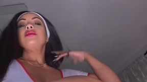 Tiny Punishment: Giantess Nurse Crushes Shrunken Perv Under Bare Soles