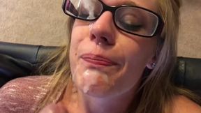 Neighbors baby mama loves taking cum facials , cuckold