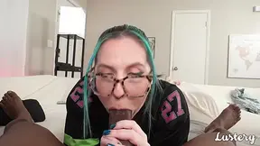 Sporty GF sucks and rides boyfriend's tool during the game