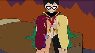 18Titans Robin and StarFire Scene