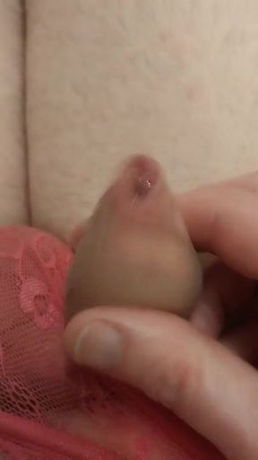 Tiny Clit Cums in Pink Panties