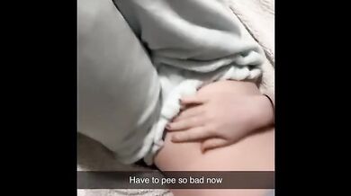Desperation takes over when I fill my bladder then soak my bed in pee as I cum