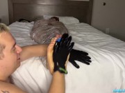 Chubby bear Matt cock torments bound Latino Alejandro