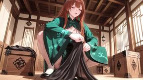 Red Hair &amp; Emerald Qipao! Lazy Seduction in the Eastern Courtyard.