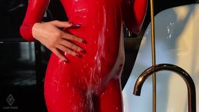Bath in latex catsuit while you worship me POV | Lady Perse