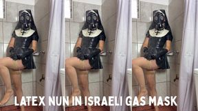 latex nun in the shower in gas mask israeli