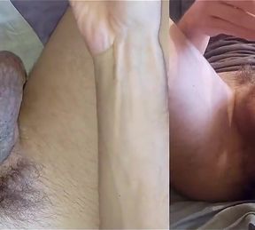 Masturbating a Monster Tattooed Cock and Cumming Three Times From Two Camera Angles
