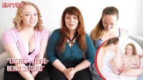 Curvy blonde BBW in hot lesbian 3-way with a dildo