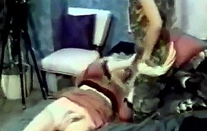 Vintage tranny sucks uniformed guy