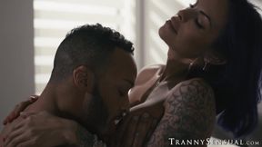 TS Foxxy pounded and fucked doggystyle by muscled BBC