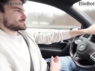 nearly crashed the car when I jerked him off
