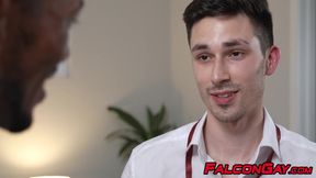 Kane Fox sucks and barebacks CEO Sean Xavier deep and raw