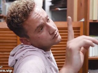 Nasty gals are having group-sex in the library with a shy chap whose penis is huge