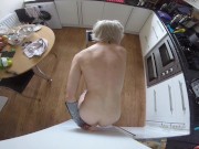 Cute Emo Jay Lane wit white hair rides a toy and cums hard