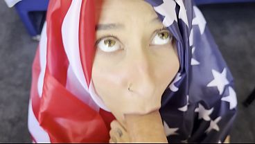 Aussie Slut Kiki Isobel Gets Drilled In American Flag !