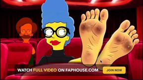 Tarantino Parody. Once Upon Time a... Housewife Mrs Sinpsom Teases with Dirty Feet. Cartoon Foot Fetish