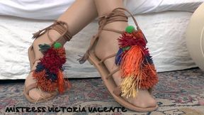 Cum on my pantyhose sandals toes, POV, JOI