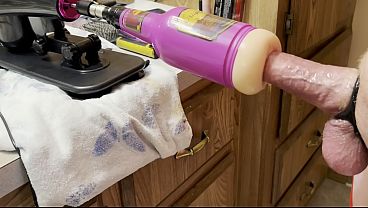 Amateur solo slut rides anal stroker and cums in POV