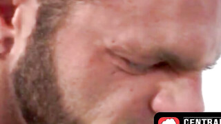 CentralFisting.com - Inked gay releases enema fluid on face sitting homo during kinky
