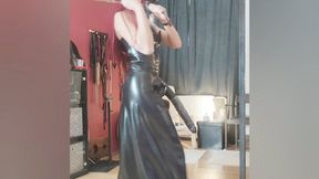 Standing slave and his deep stretched ass