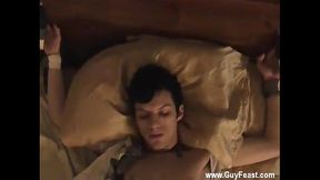 Gay jocks Trace rips William'_s tee-shirt off and makes him remove his