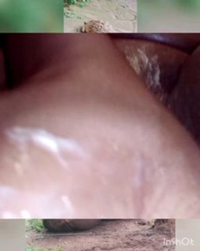 Black milf masturbating outdoors