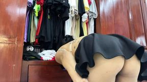 The sexiest maid takes off her clothes on camera