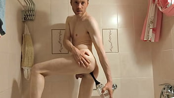 LanaTuls - Anal Slut and Whore Testing Automatic Anal Enema Cleaner.. TG: MoscowFaggot