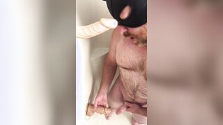 Solo Bathroom Getting off with a 3 of faux-cocks for all my slots to be crammed until I jizm rock-hard for you