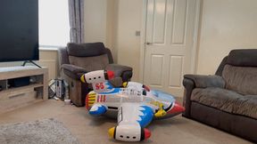 Inflatable Plane attempted sit pop