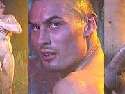 MUSCULAR ARTIST Swan Rivers PAINTS WITH A HARD ON