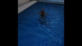 Sexy BBW MILF in the swimming pool