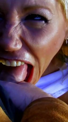 Blonde squirt lover Ginger Hell gets a rough outdoor fuck   Clip 1