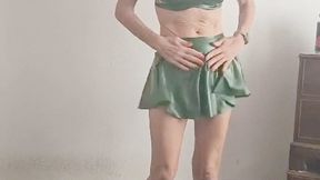 latex rubber tease and cum with sex toy