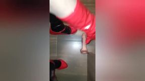 Sissy doll toilet slut ts ruined by huge fake tits and latex