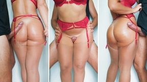 Jerk Off to My Thick Thighs - Assjob and Thighjob with Mistress Parannanza Ending in a Cum Shower on Her Big Ass