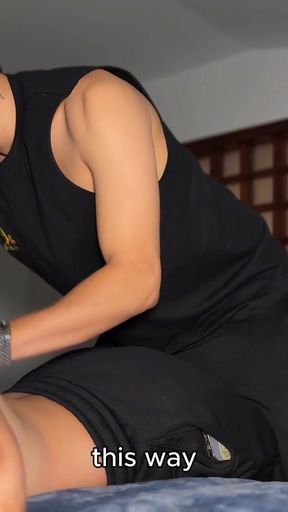 Colombian guy I met at the airport offered me a massage at my hotel, we ended up having sex and a big orgasm -   Clip 1